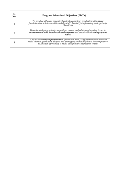 Sr No. Program Educational Objectives (PEO`s) 1 To produce