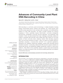 Advances of Community-Level Plant DNA Barcoding in