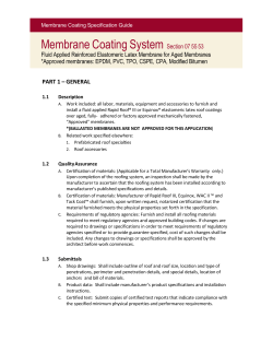 Membrane Coating System Section 07 55 53