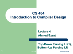 Top-down Parsing, LL(1)