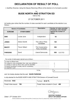 DECLARATION OF RESULT OF POLL