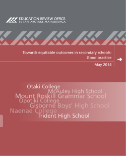 Towards equitable outcomes in secondary schools: Good Pratice