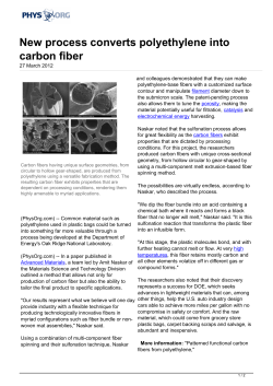 New process converts polyethylene into carbon fiber
