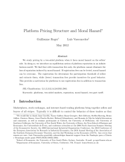 Platform Pricing Structure and Moral Hazard