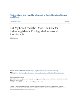 Let My Love Open the Door: The Case for Extending Marital