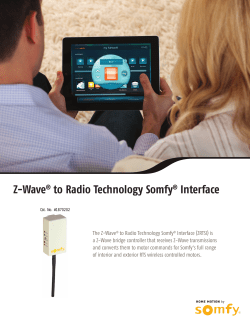 Z-Wave&reg; to Radio Technology Somfy&reg; Interface