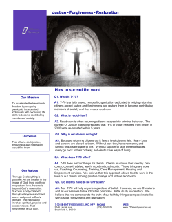 Justice - Forgiveness - Restoration - 7-70 Re