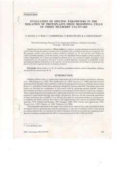 evaluation of specific parameters in the isolation of protoplasts from