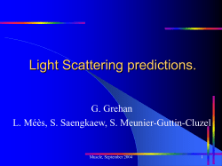 Light Scattering prediction.