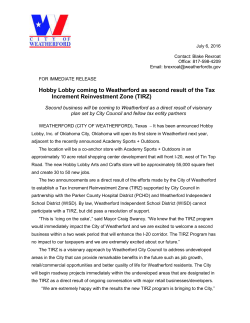 Hobby Lobby coming to Weatherford as second result of the Tax