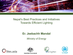 Nepal`s Best Practices and Initiatives Towards Efficient Lighting Er