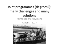 Joint degrees: many challenges and