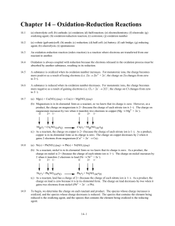 Chapter 14 &ndash; Oxidation