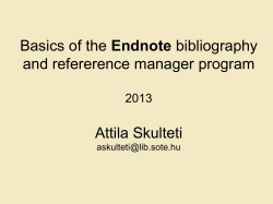 Az Endnote bibliogr&aacute;fia