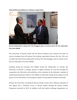 UoN and Korean Embassy to enhance cooperation Korean