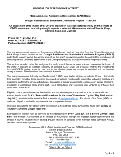 Undertake assessment of the Drought Impact and IDDRSI