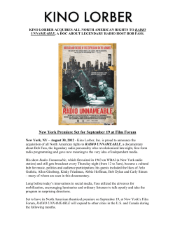 KINO LORBER Acquisition Press Release