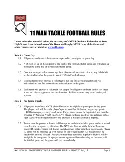 11 man tackle football rules - National Youth Sports: Nevada
