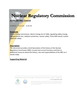 Nuclear Regulatory Commission