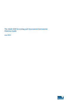 The Adult AOD Screening and Assessment Instrument