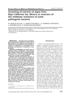 Screening of extracts of algae from Baja California Sur, Mexico as
