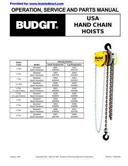 Budgit USA Hand Chain Hoists Manual