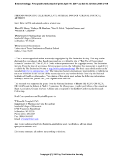 STEROID-PRODUCING CELLS REGULATE ARTERIAL TONE OF