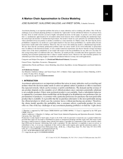 39 A Markov Chain Approximation to Choice Modeling
