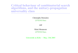Critical behaviour of combinatorial search algorithms, and the
