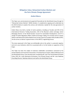 Mitigation Value, Networked Carbon Markets and the Paris Climate