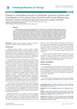 Changes in Antioxidant Enzymes in Metabolic Syndrome Patients