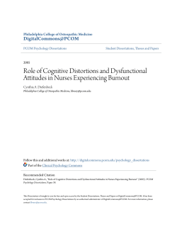 Role of Cognitive Distortions and Dysfunctional Attitudes in Nurses