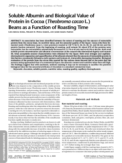 Soluble Albumin and Biological Value of Protein in Cocoa