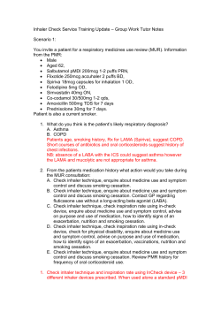 Inhaler Check Service Training Update – Group Work Tutor