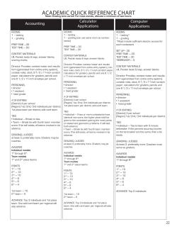 academic quick reference chart