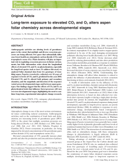 Longterm exposure to elevated CO2 and O3 alters aspen foliar