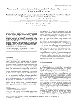 Gain- and loss-of-function mutations in Zat10 enhance the tolerance