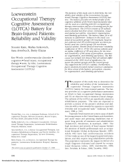 Loewenstein Occupational Therapy Cognitive Assessment (LOTCA