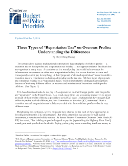 Three Types of &ldquo;Repatriation Tax&rdquo; on Overseas Profits