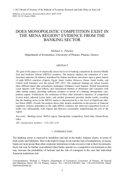 DOES MONOPOLISTIC COMPETITION EXIST IN THE MENA