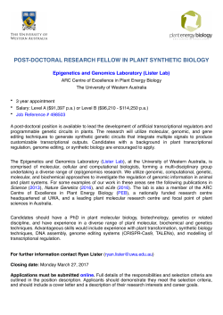 post-doctoral research fellow in plant synthetic biology
