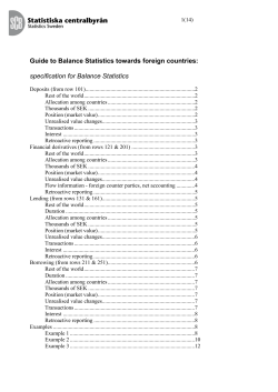 Guide to Balance Statistics towards foreign countries