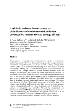 Antibiotic resistant bacteria used as bioindicators of