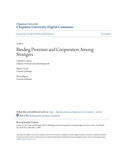 Binding Promises and Cooperation Among Strangers