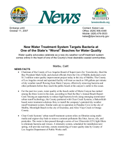 New Water Treatment System Targets Bacteria at One of the State`s