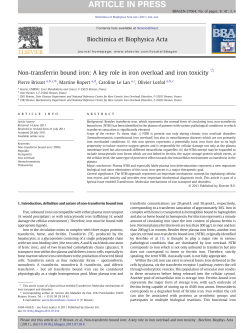 Non-transferrin bound iron: A key role in iron overload and iron toxicity