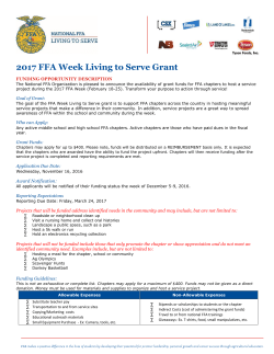 2017 FFA Week Living to Serve Grant