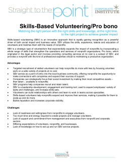 Skills-Based Volunteering/Pro bono