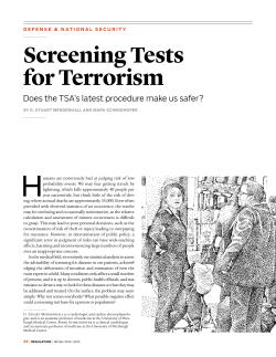 Screening Tests for Terrorism