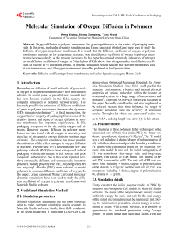 Molecular Simulation of Oxygen Diffusion in Polymers